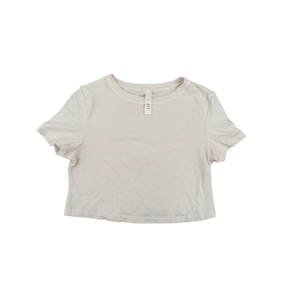 SKIMS Cream Cropped T-Shirt